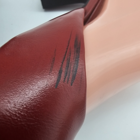 Jeffrey Campbell Unamused Cherry Red Block-Heel Pointed-Toe Mules Size 8 - Picture 14 of 16